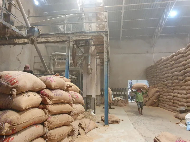 Modern rice milling at Megha Agro Products